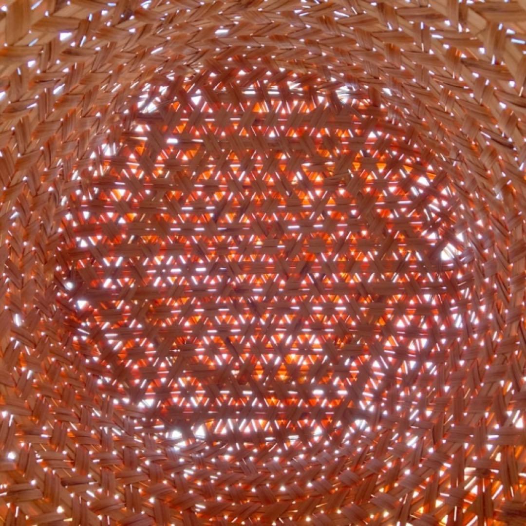 大きな竹籠 カゴ バスケット 大型 収納 保存 蓋付き 編み込み 工芸品 レトロ