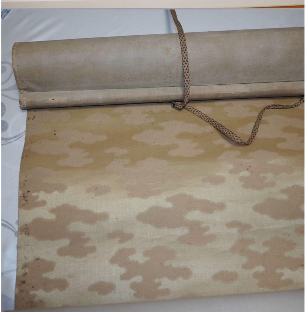 送料無料　時代物　絹本肉筆　竹虎図　掛け軸　在銘