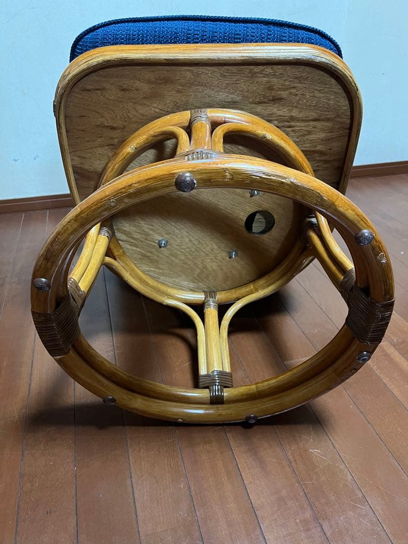 kazama カザマ　オリッサハイバック　チェア　ラタン　回転機能付き①