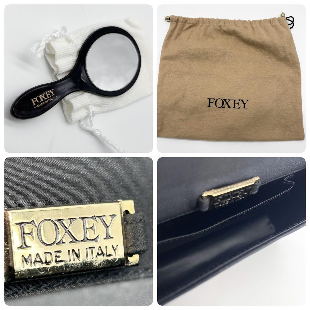 C71 極美品 FOXEY ブラックフォーマル ハンドバッグ 2way 黒