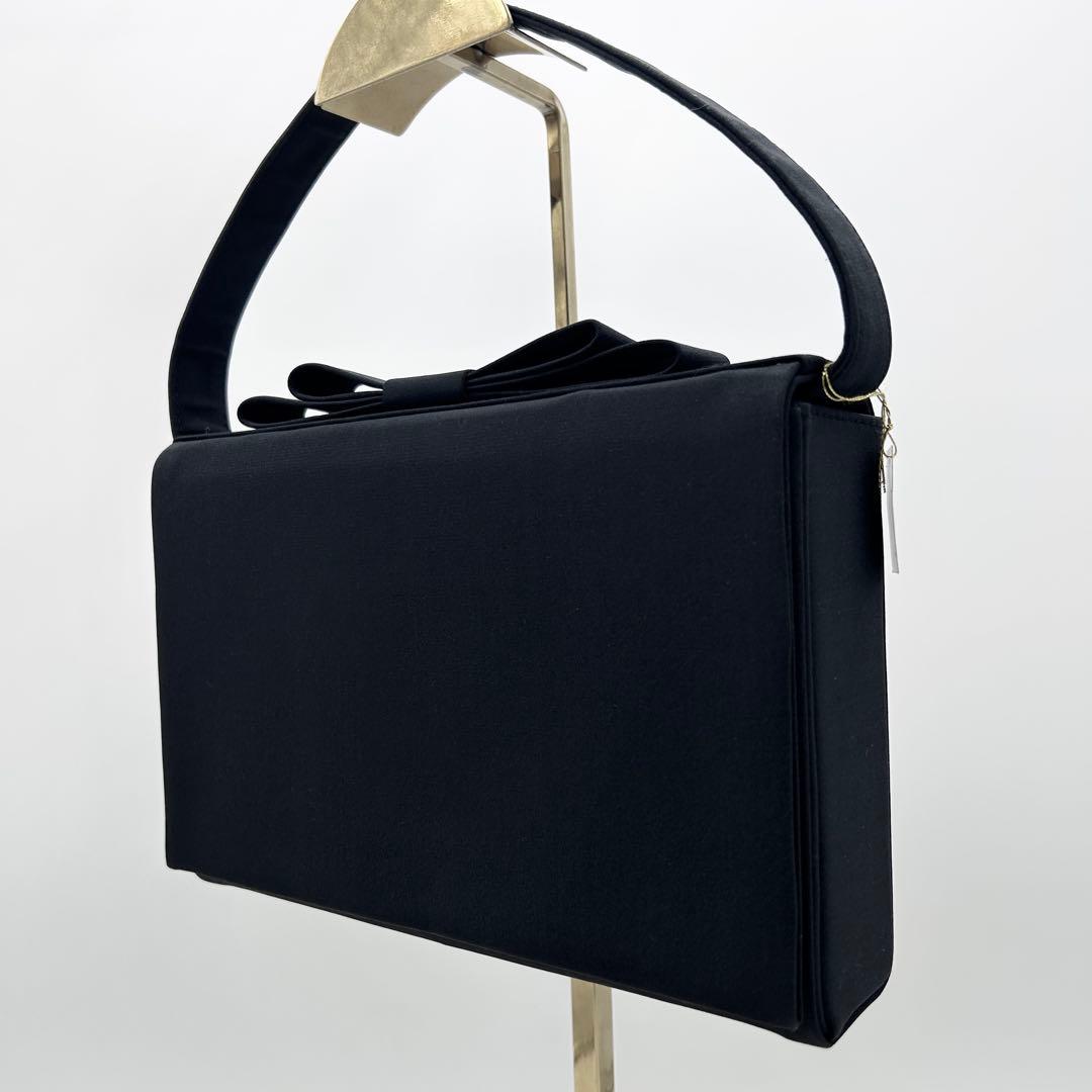 C71 極美品 FOXEY ブラックフォーマル ハンドバッグ 2way 黒