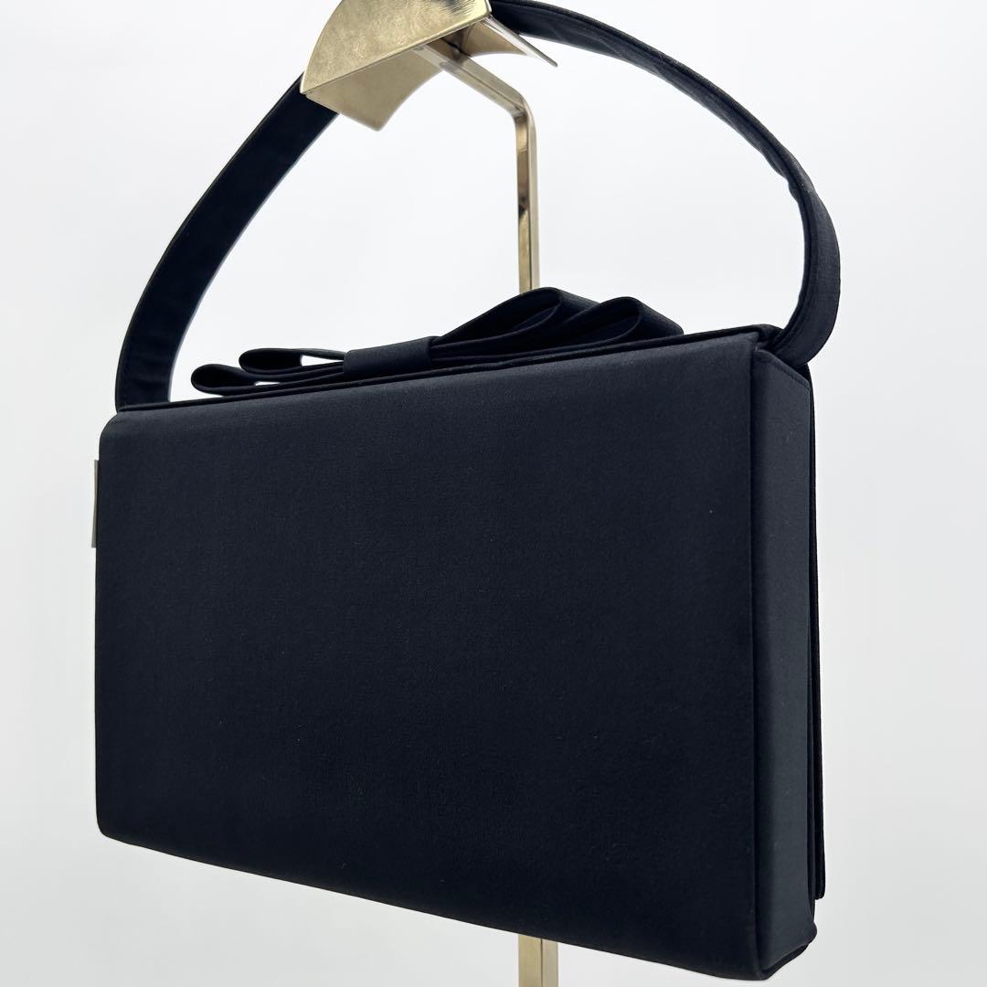 C71 極美品 FOXEY ブラックフォーマル ハンドバッグ 2way 黒