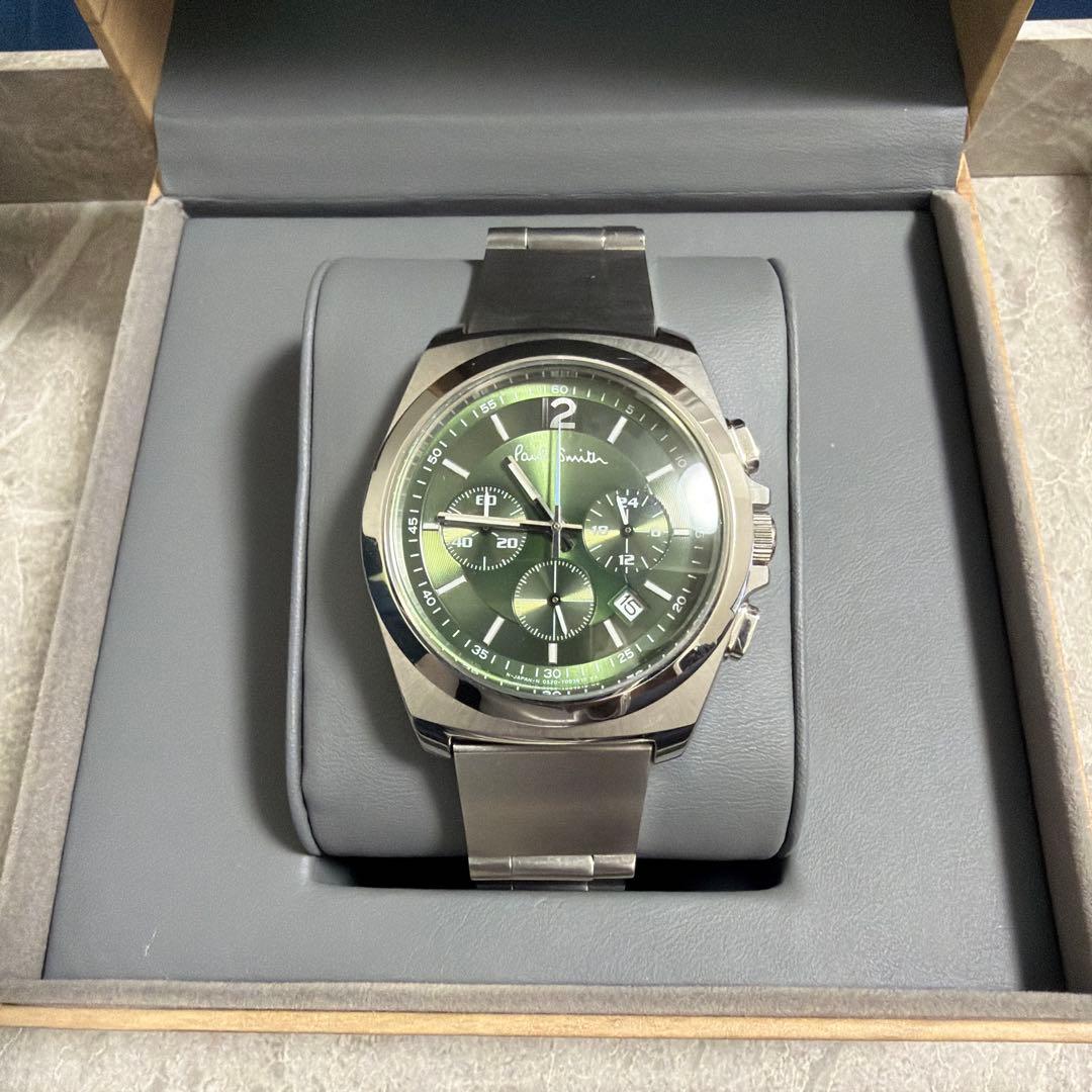 【希少カラー】ポールスミス ファイナルアイズ クロノグラフ 腕時計 グリーン