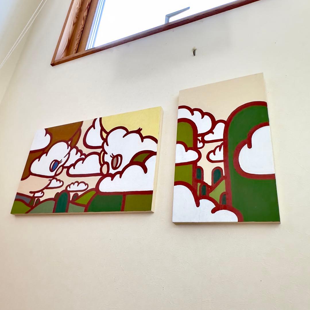 ●Kaoruko Negishi● 2点セット アクリル画　原画　紐付き