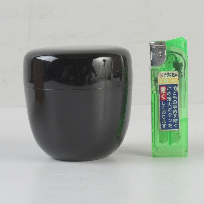 茶道具　輪島塗　蒔絵師　谷内一則(紫香)作　岩松蒔絵　大棗　共布共箱　V9588