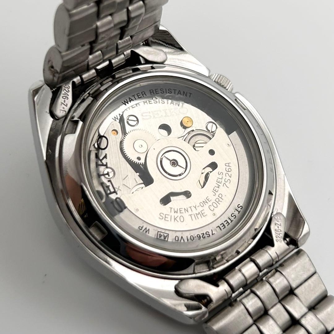 【稼働】SEIKO 5 セイコー 7S26-01V0 自動巻き 裏スケ メンズ