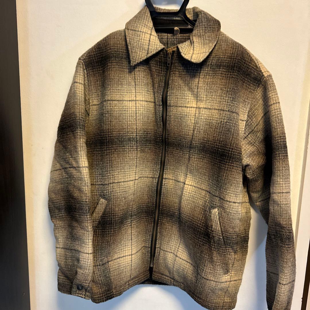 Wool rich ウールリッチグレー系チェック柄ジップアップジャケット