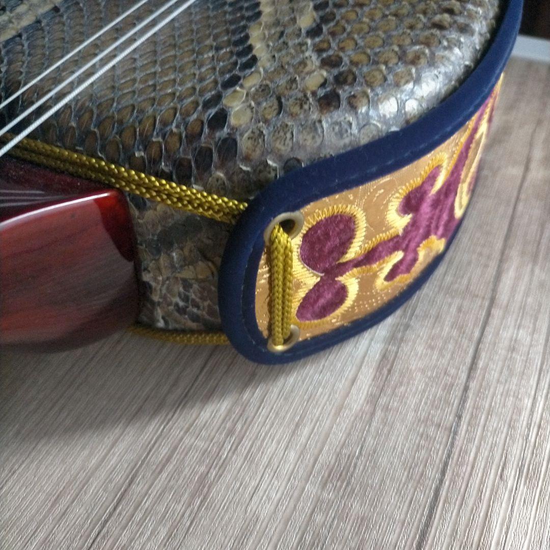 沖縄三線 本皮 三線 沖縄 皮破れなし 蛇皮 本蛇革 琉球 和楽器 弦楽器