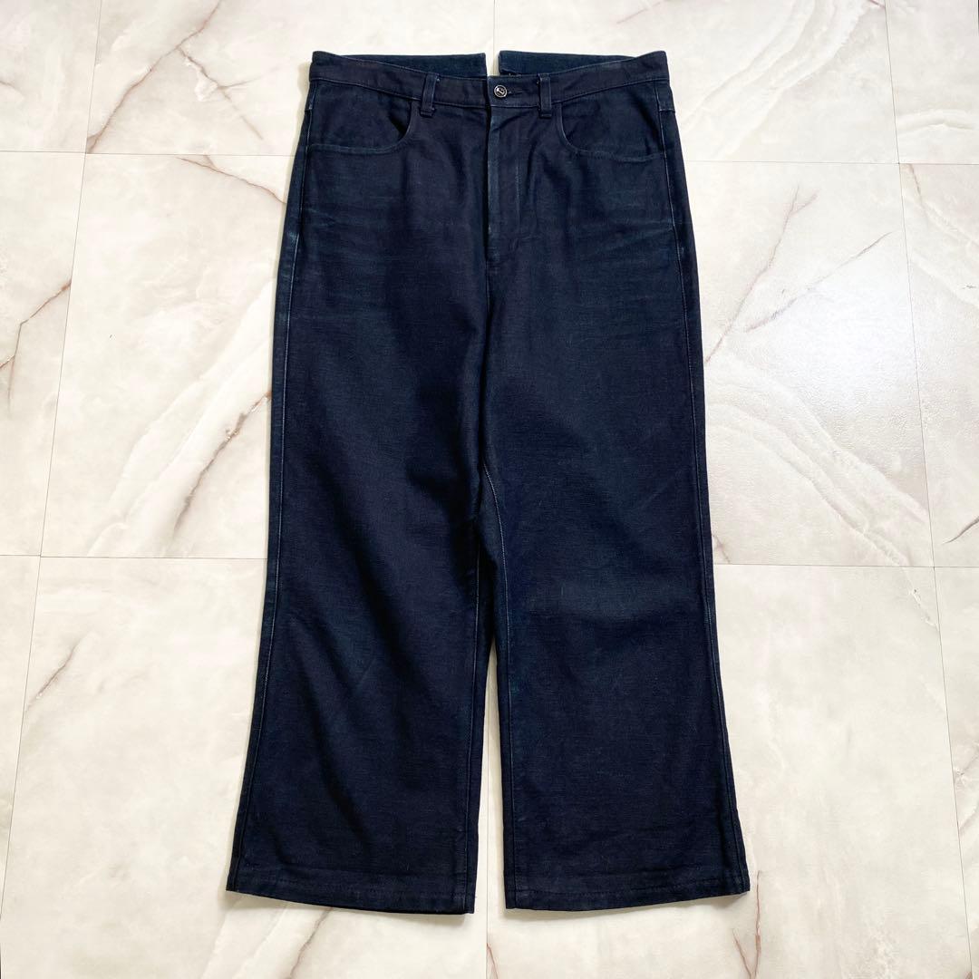 A15597 美品 トリココムデギャルソン シンチバックサルエルデニム 濃紺M