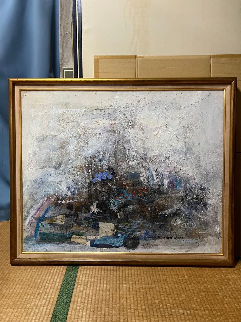 ニッサン・インゲル「メロディー」オリジナル 油彩 コラージュ 原画