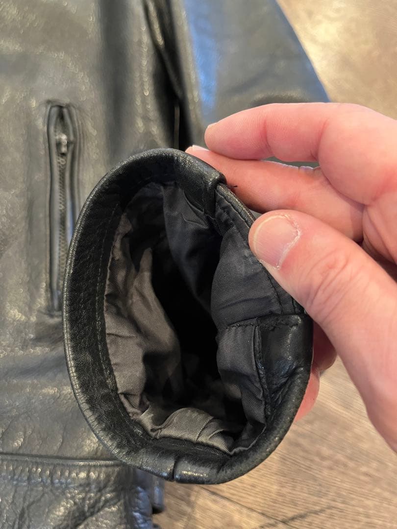 【週末限定★値引き】ライダースジャケット　ブラック　ロンジャン　XS