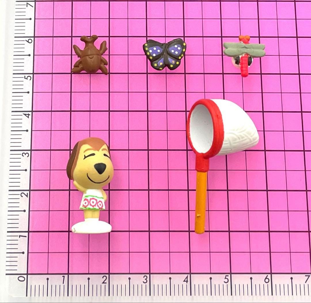 どうぶつの森 森をつくろう！ F-27 マロン 虫取り網 昆虫 フィギュア5種