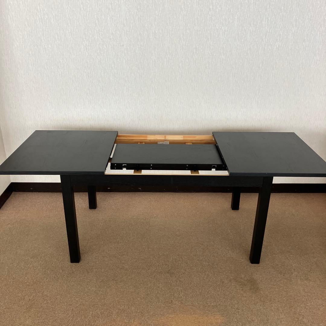 IKEA イケア　伸長式ダイニングテーブル　BJURSTA ブラック　③