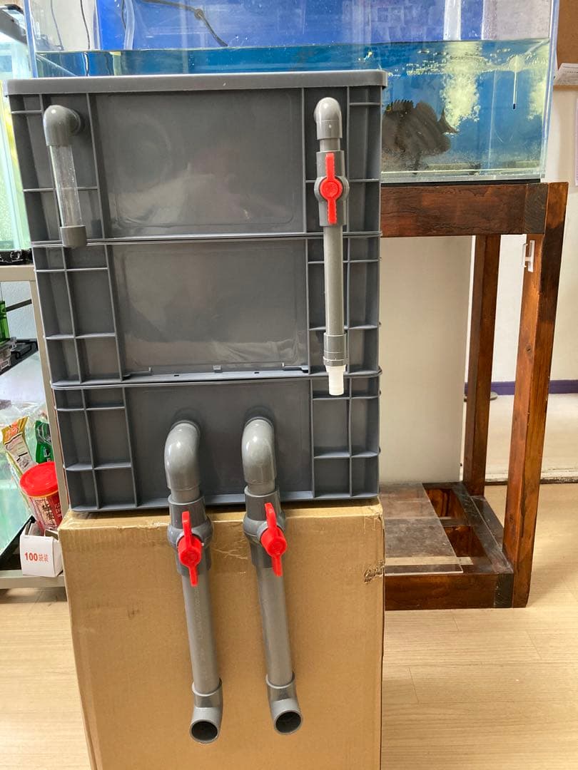三段式濾過装置大型水槽用沈殿物理生物一体型濾過槽外部式 器水槽濾過試しろ材付き