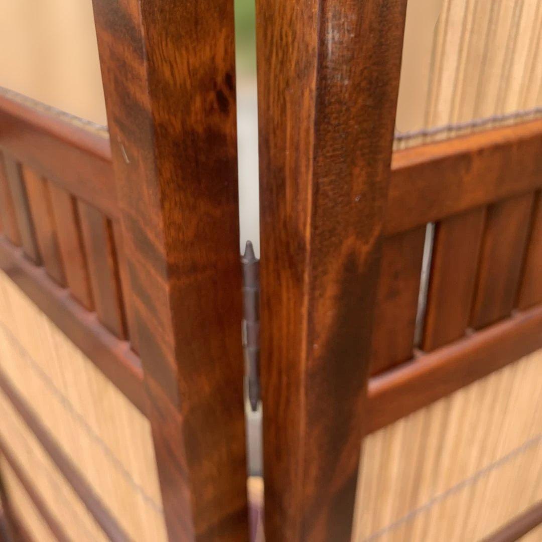 木製 衝立 パーテーション ４面パネル　和風　レトロ　高さ約124cm