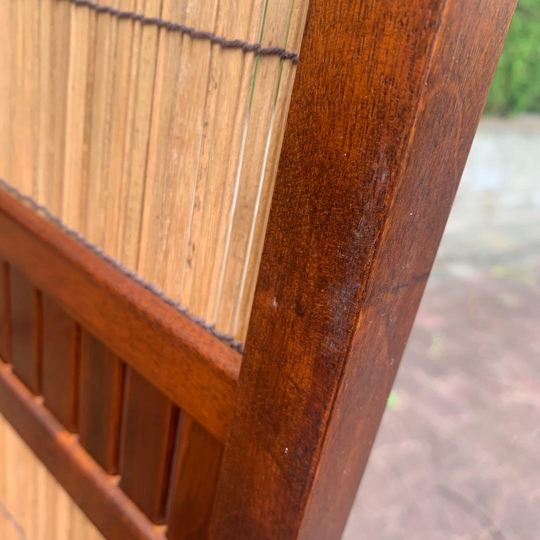 木製 衝立 パーテーション ４面パネル　和風　レトロ　高さ約124cm