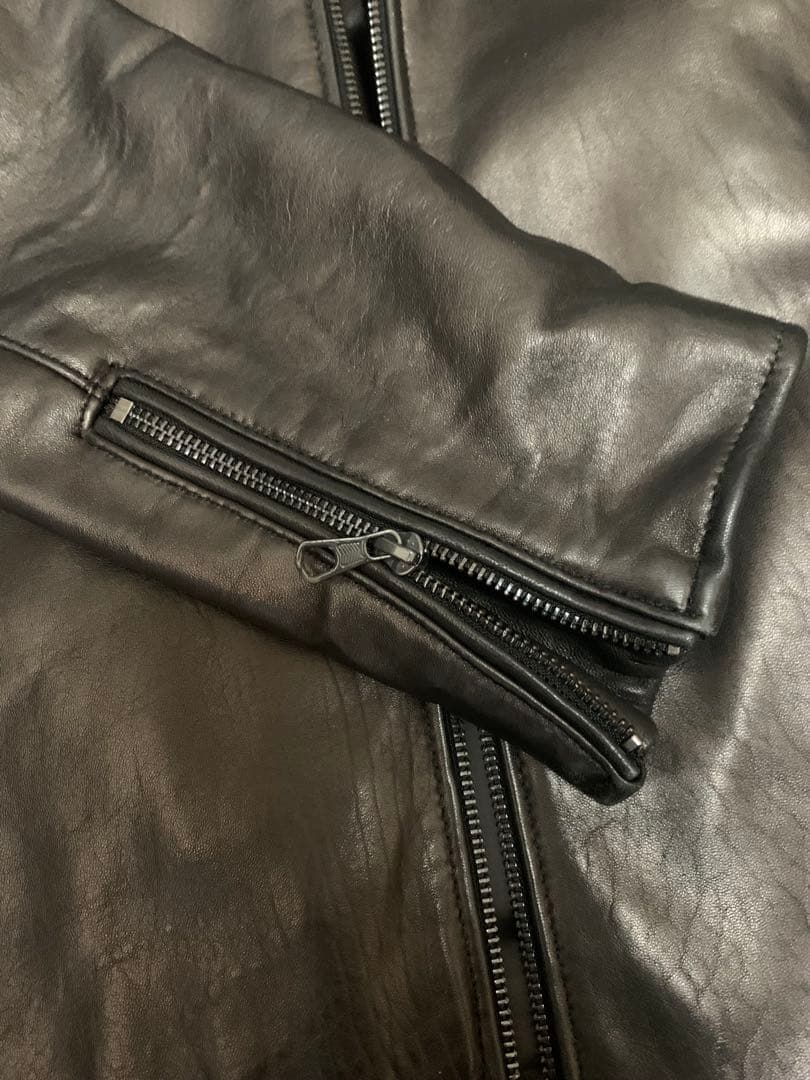 ジャックローズ 羊革 シングル ライダース ジャケット　ブラック　5