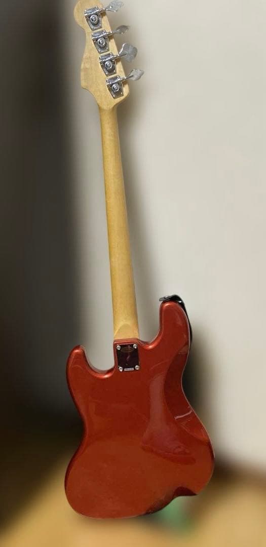 レッド エレキベース used ストラップ付き