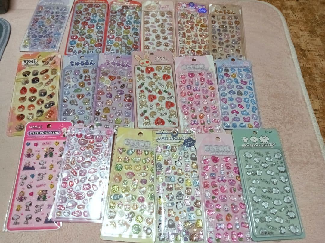 画像の全て入り、ぷくぷく、3Dシールセット