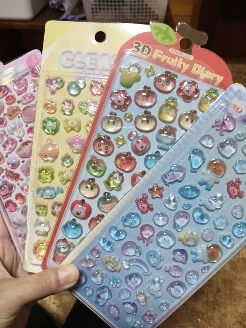 画像の全て入り、ぷくぷく、3Dシールセット