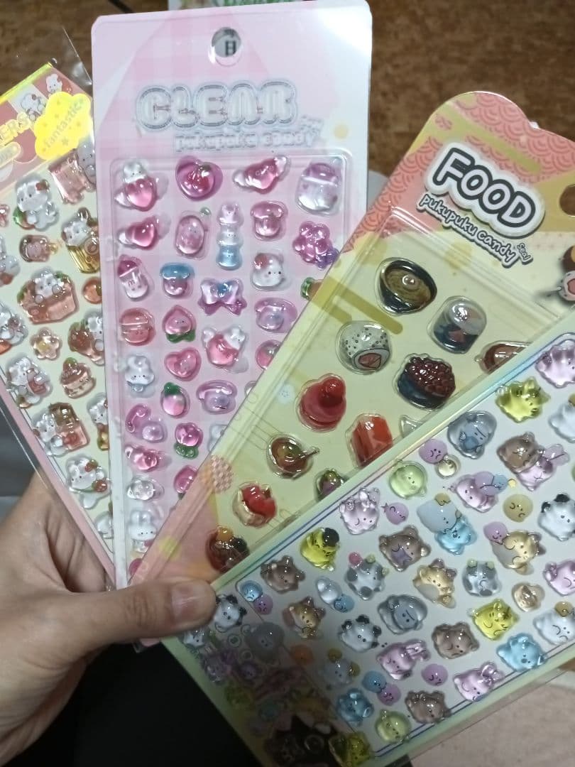 画像の全て入り、ぷくぷく、3Dシールセット