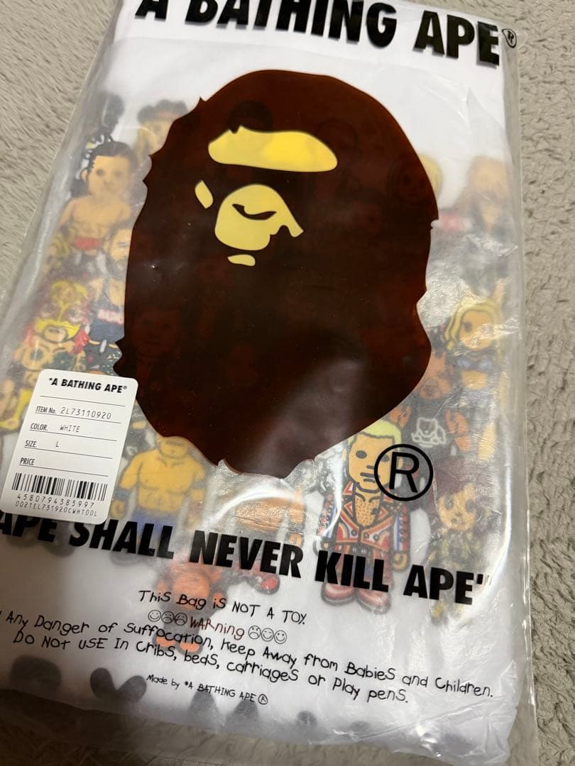 APE BAPE WWE プロレス　BABY MILO tシャツ L