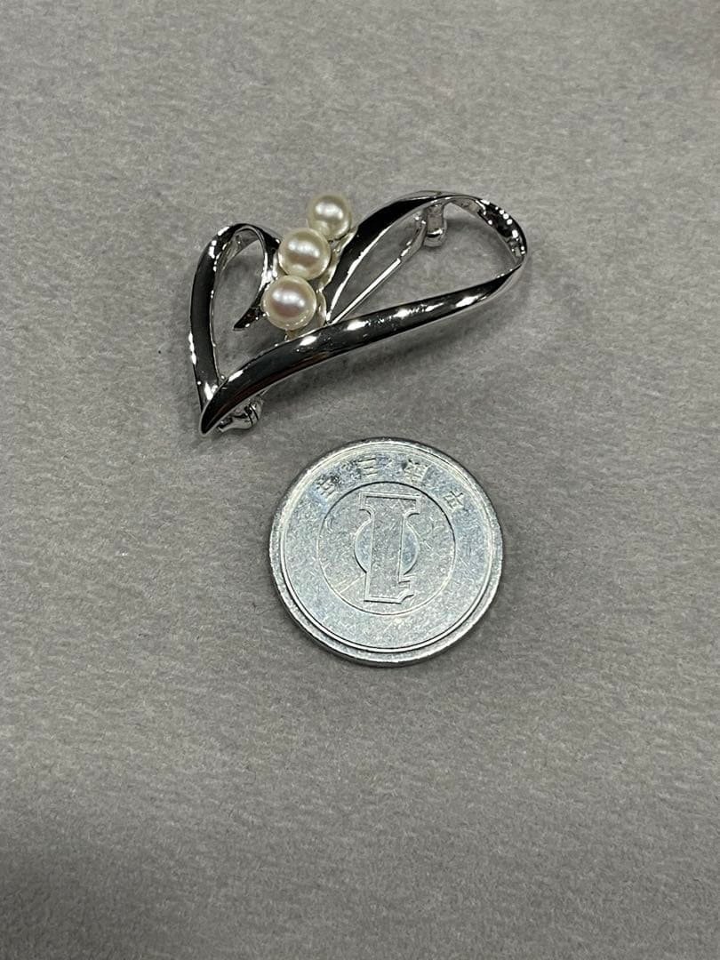 MIKIMOTO ミキモト パールブローチ シルバー M S 刻印 Pearl