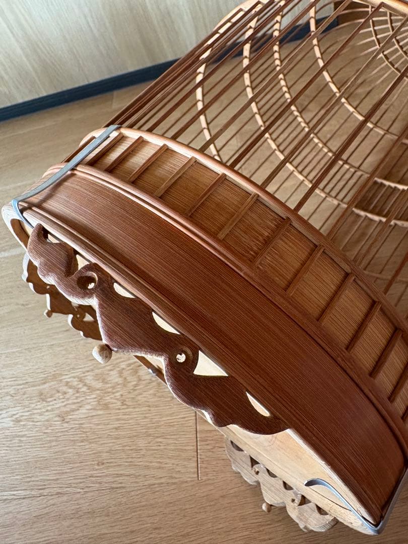 鳥籠　木製品　中国アンティーク　美品