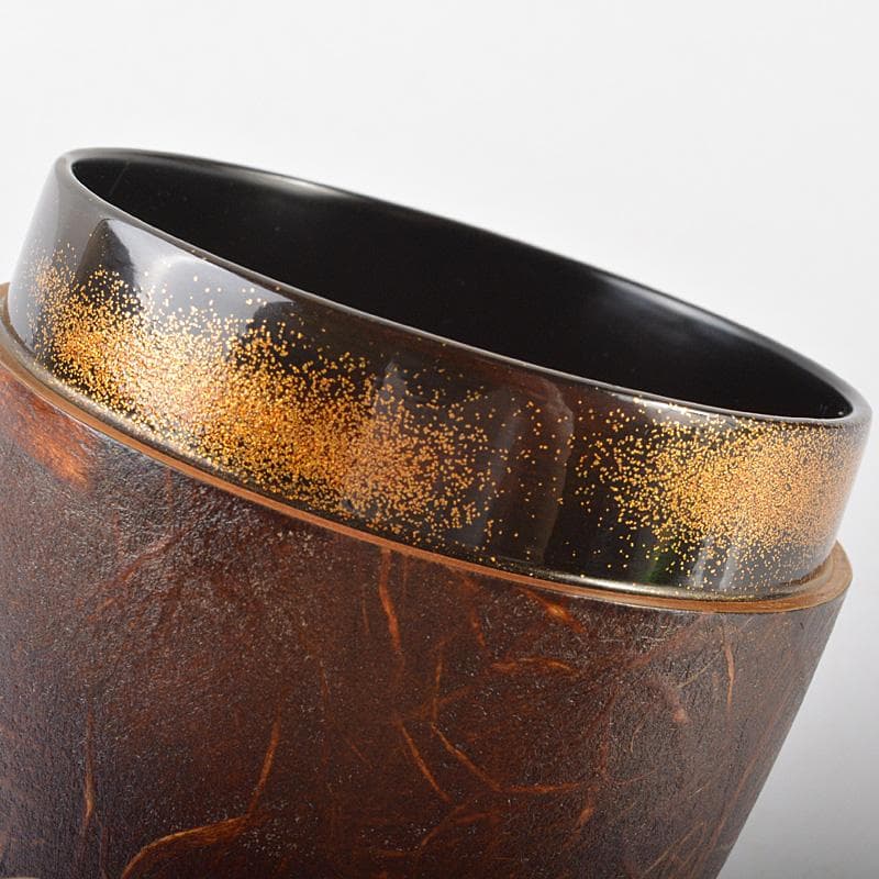 茶道具　石井隆鳳作　吹寄蒔絵　螺鈿装飾　銀杏紅葉文　大棗　共箱　V　R6604