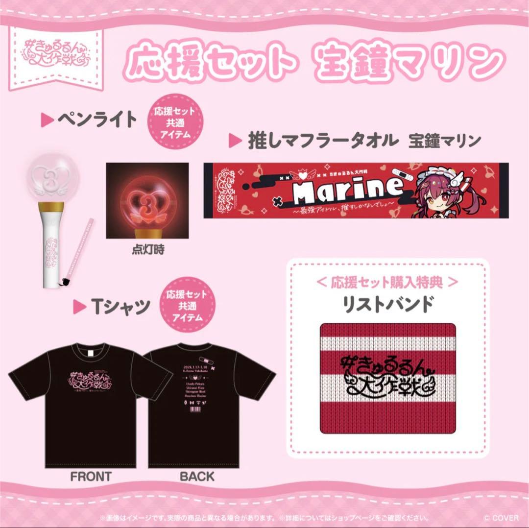 宝鐘マリン応援セット　3期生ライブ　きゅるるん大作戦