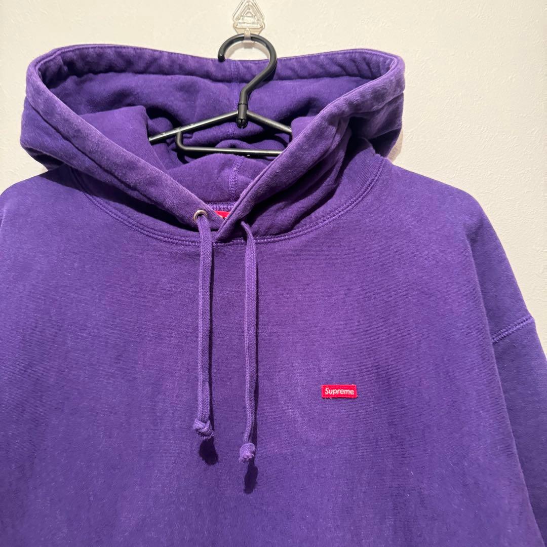 Supreme スモールロゴ パーカー フーディー Lサイズ パープル