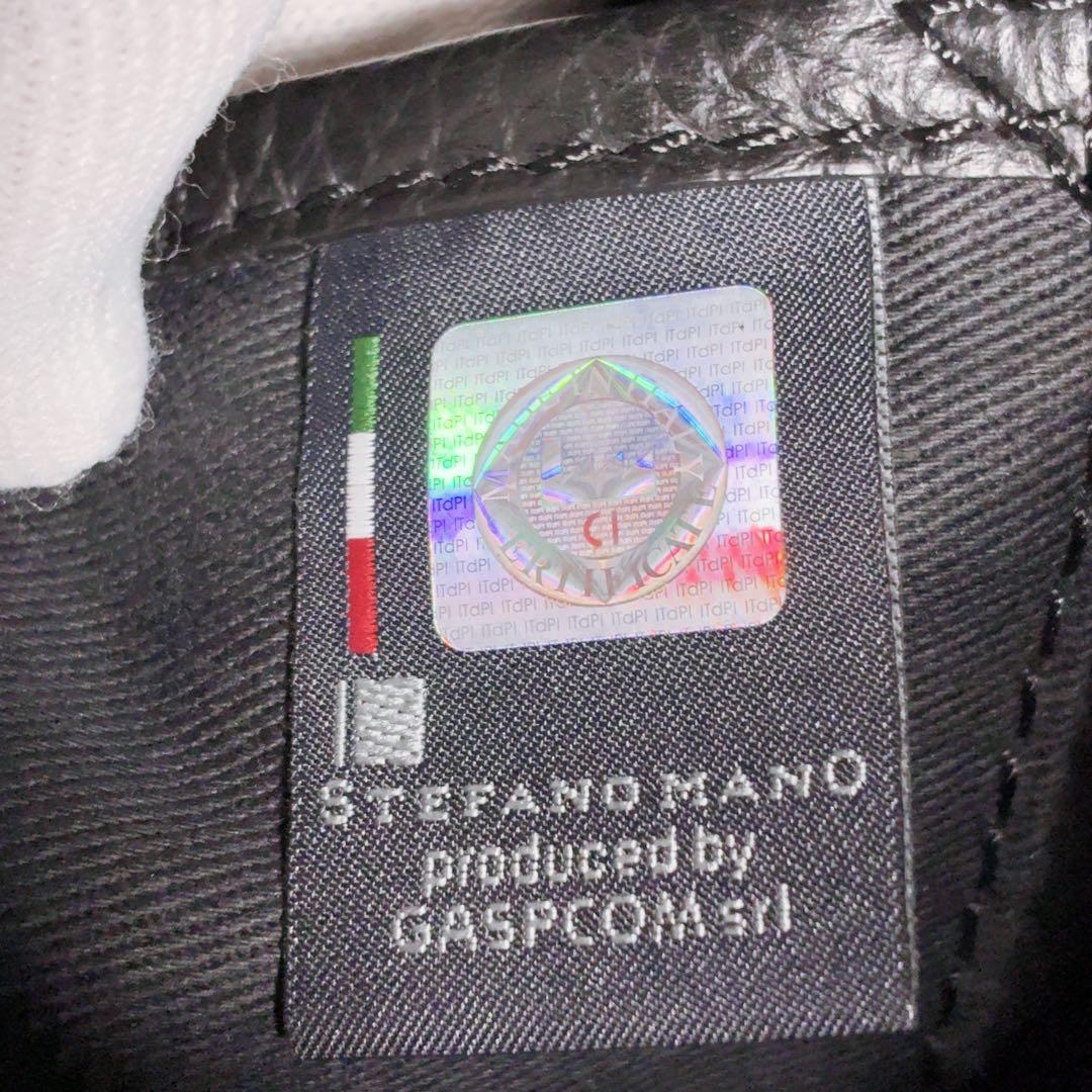 【ステファノマーノ】 ショルダーバッグ レザー 黒 イタリア 肩がけ シボ革