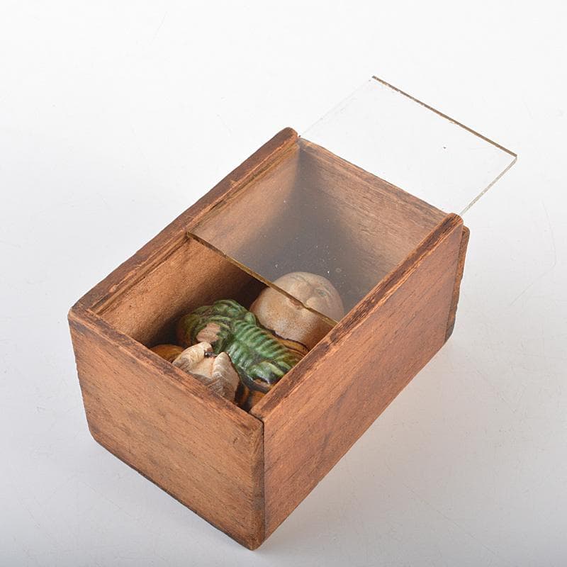 中国　唐三彩　陶人形　人物像　置物　時代箱　C　R7547