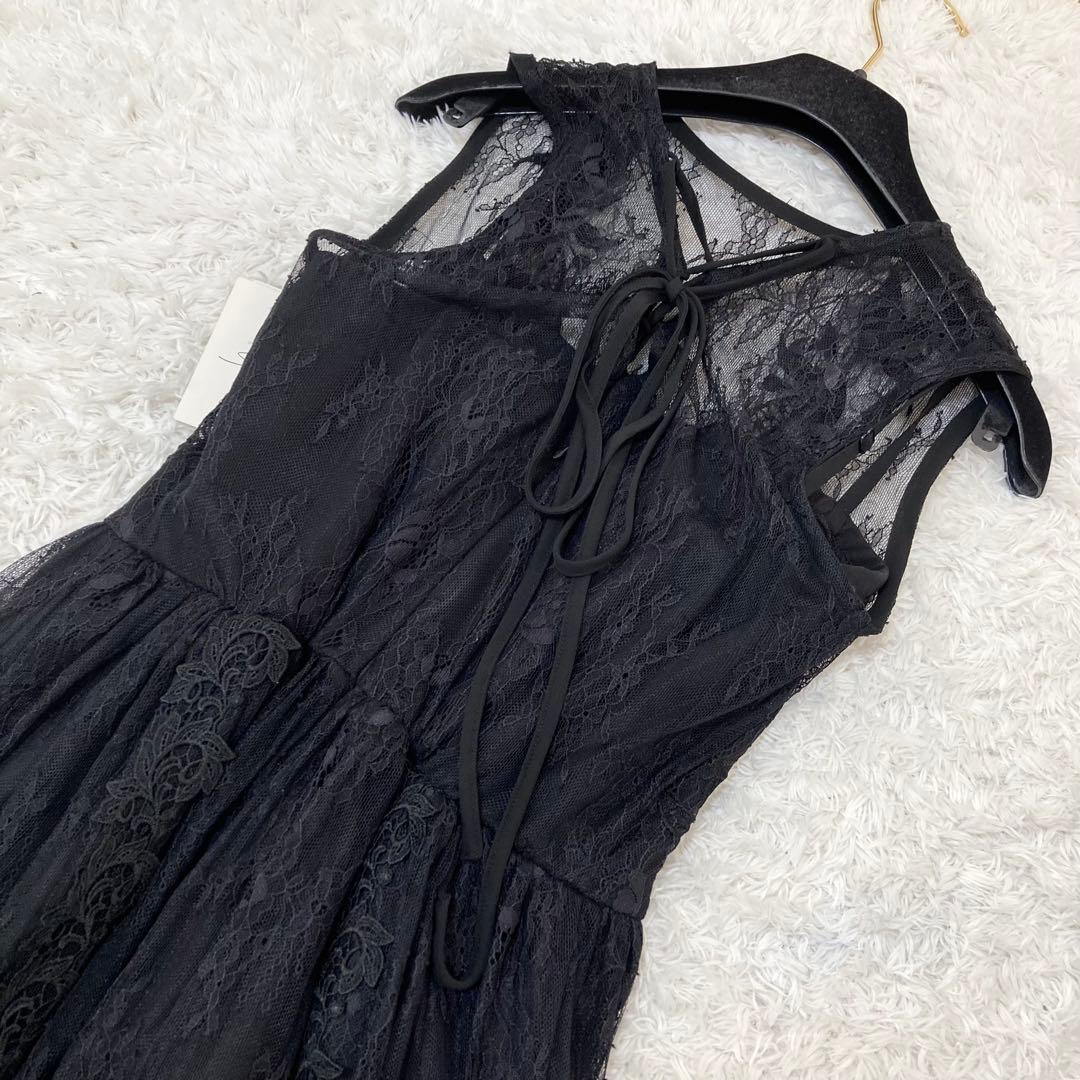 タグ付きSNIDEL スナイデル エンブロイダリーレースワンピース ロング丈 黒