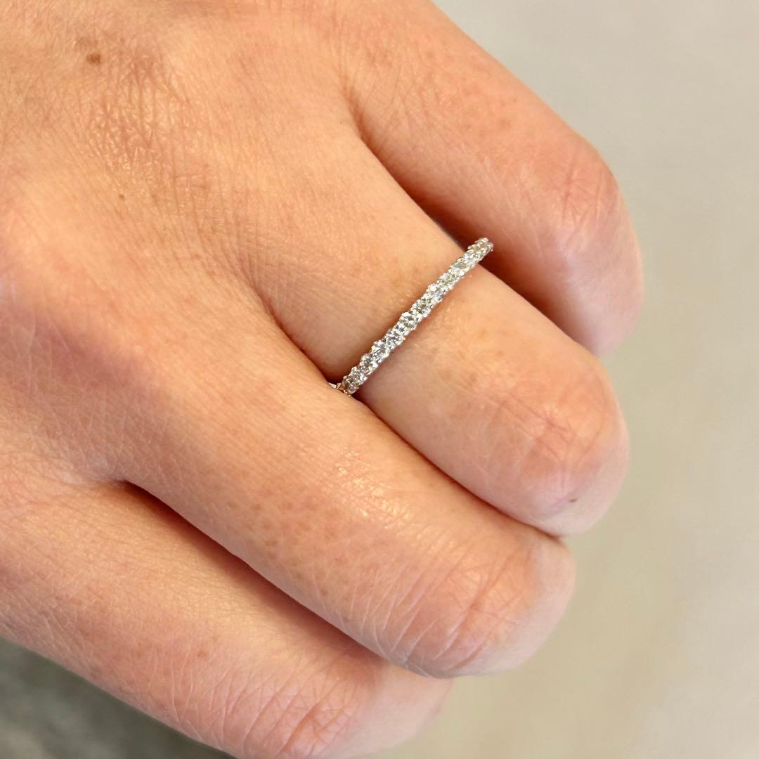 プラチナ　ダイヤモンド　リング　ハーフエタニティ　Pt900