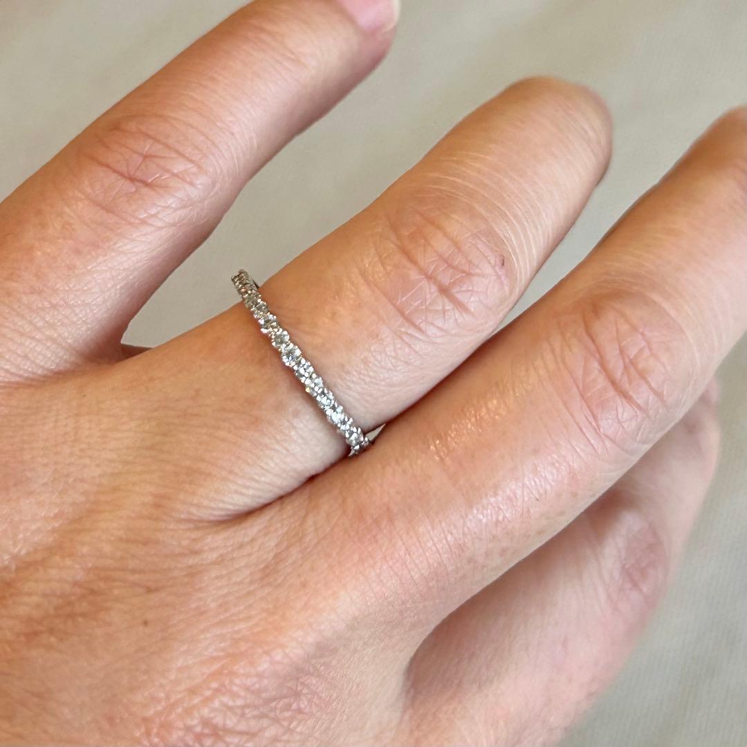 プラチナ　ダイヤモンド　リング　ハーフエタニティ　Pt900