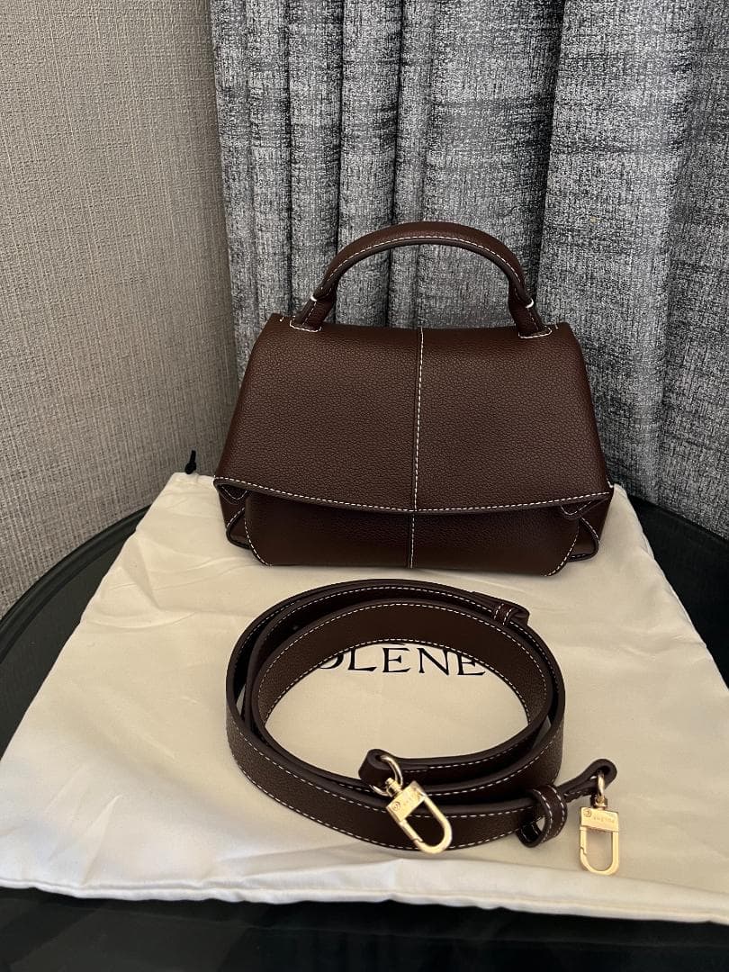 POLENE ポレーヌ Mokki Mini ロゴ レザー ショルダーバッグ