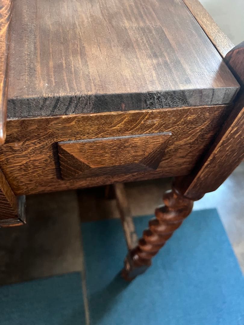 イギリスアンティーク＊木製デスク リメイク品＊引き出し付き