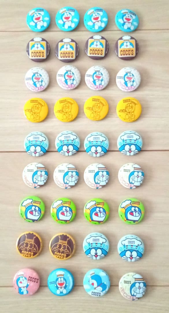 レトロ！自宅保管品 中古美品 ドラえもん ココス 缶バッジ 36個セット