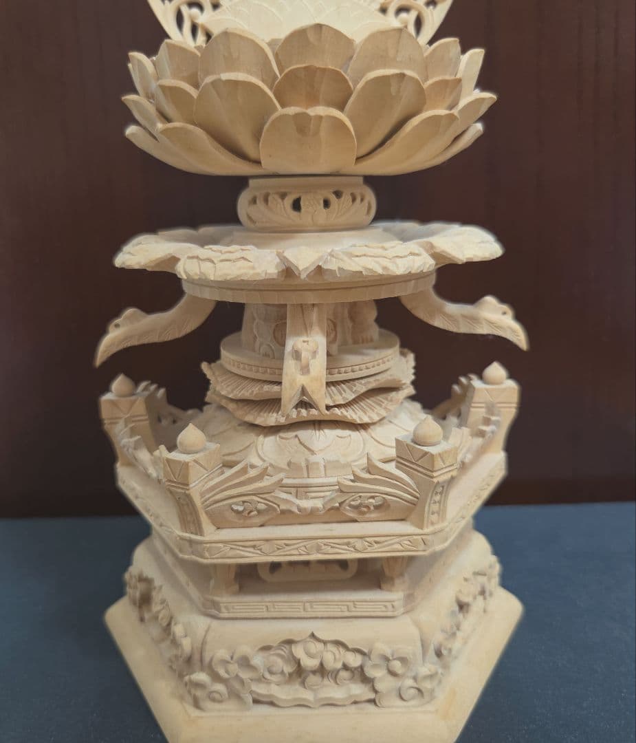 仏像　釈迦如来座像　木彫　柘植　2.5寸