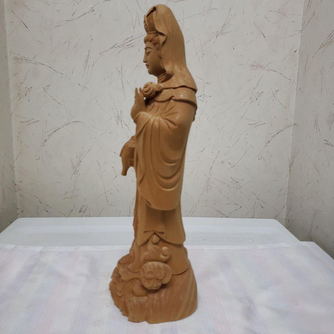 Ｂフライデー　蔵出し特価仏像★桧材 滴水観音菩薩像★高さ：約30cm