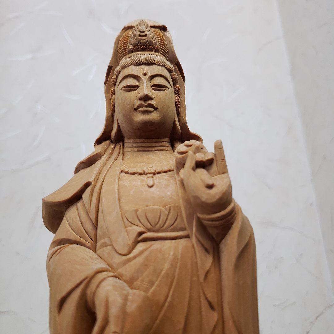 Ｂフライデー　蔵出し特価仏像★桧材 滴水観音菩薩像★高さ：約30cm