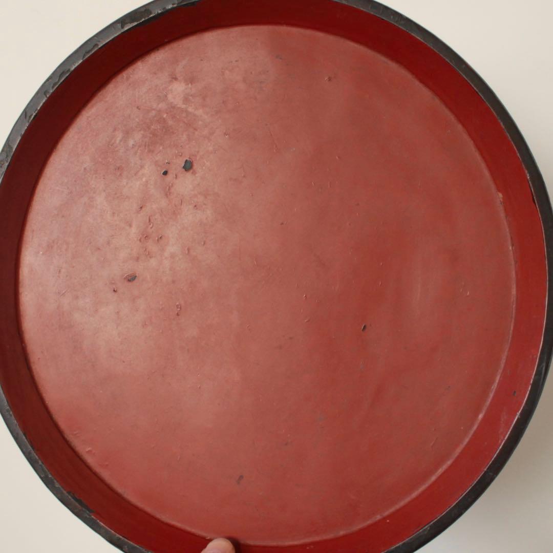 朱塗り 丸盆 幕末明治頃 古道具 アンティーク