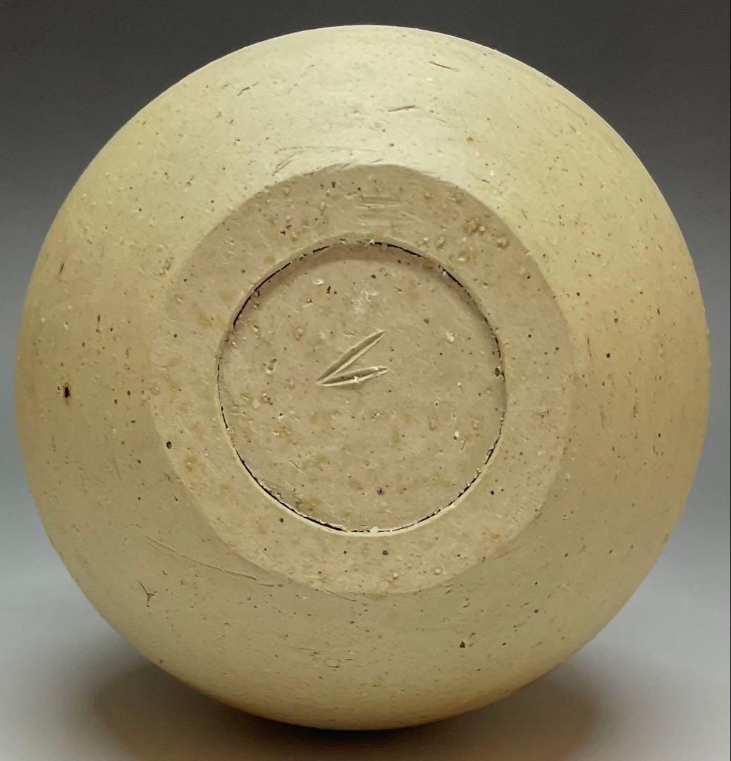 人間国宝　伊勢崎淳　緋襷花入　箱付(四方桟) 　U901