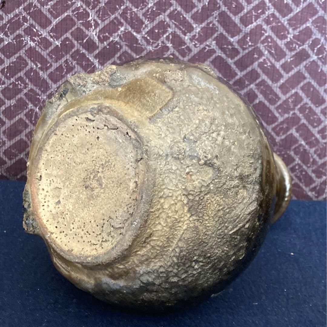 李朝期　　黒釉李朝徳利　李朝時代