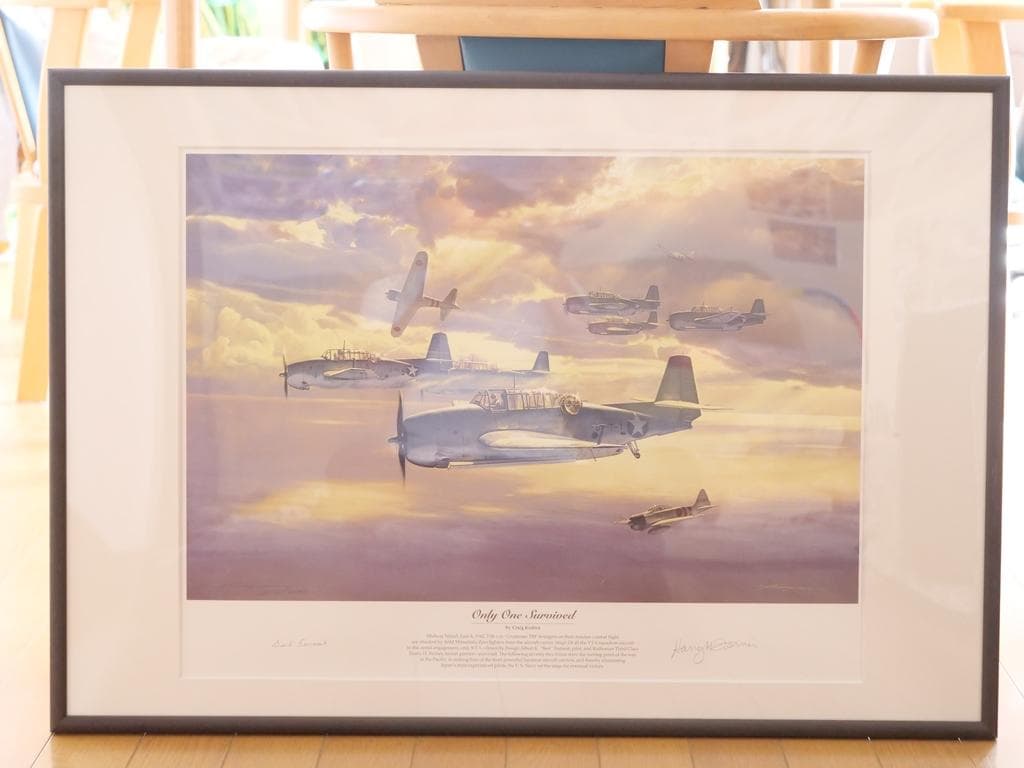 航空絵画　ONLY ONE SURVIVER ～ミッドウエイ海戦時のゼロ戦～