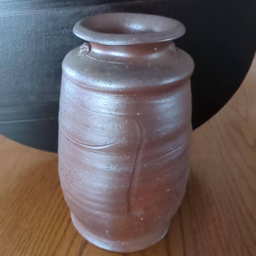 ●備前焼 花入 壺★後楽窯陶主 堀川恭平 作 〈 高22.5cm幅24.5cm〉