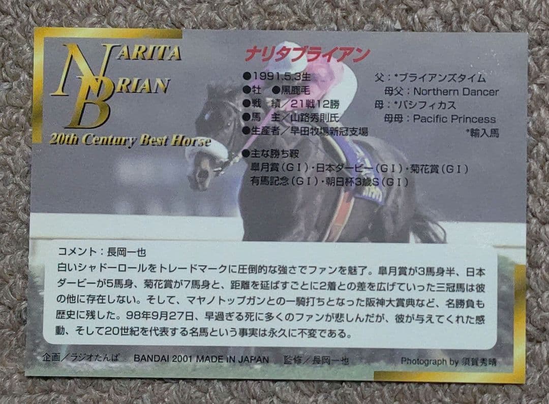 ナリタブライアン特製カード(キャンペーン当選品)