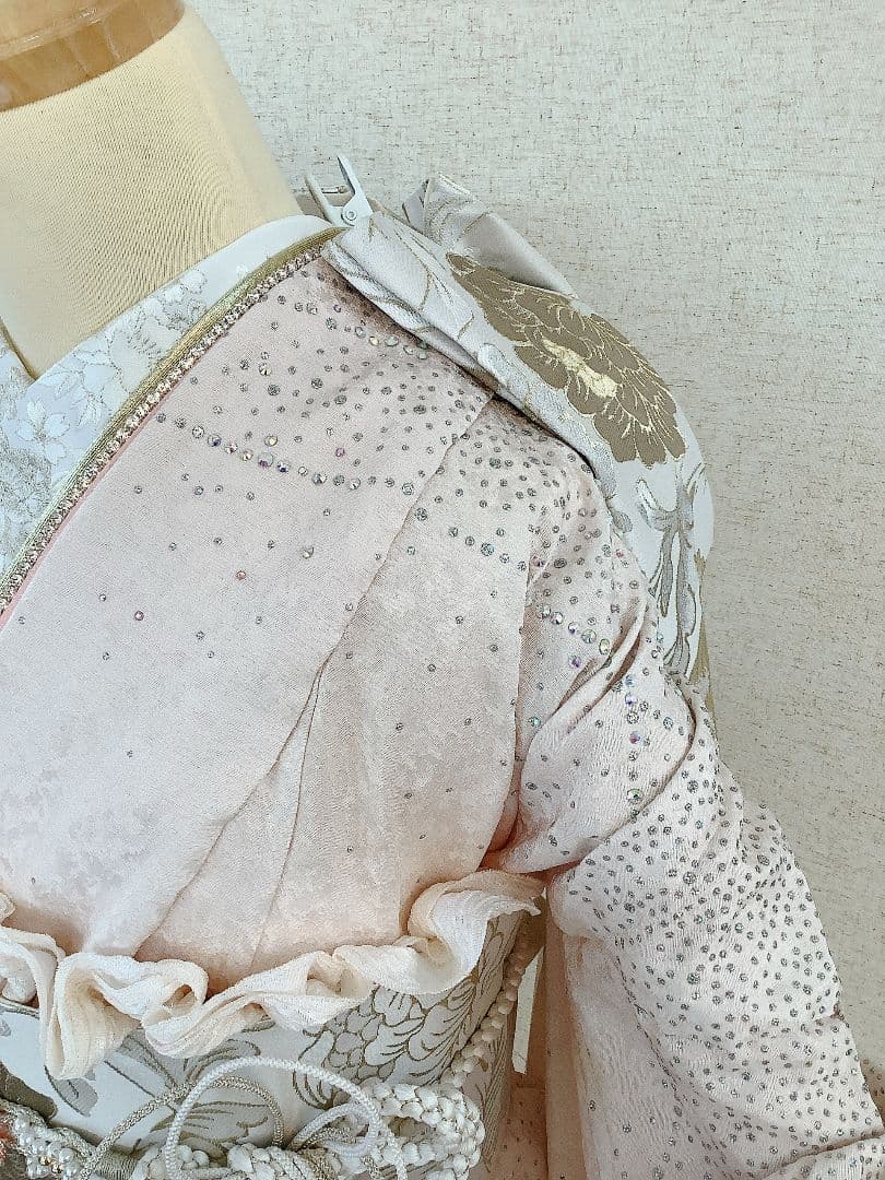 なつみみ　なつき振袖フルセット　ピンクと白　振袖フルセット