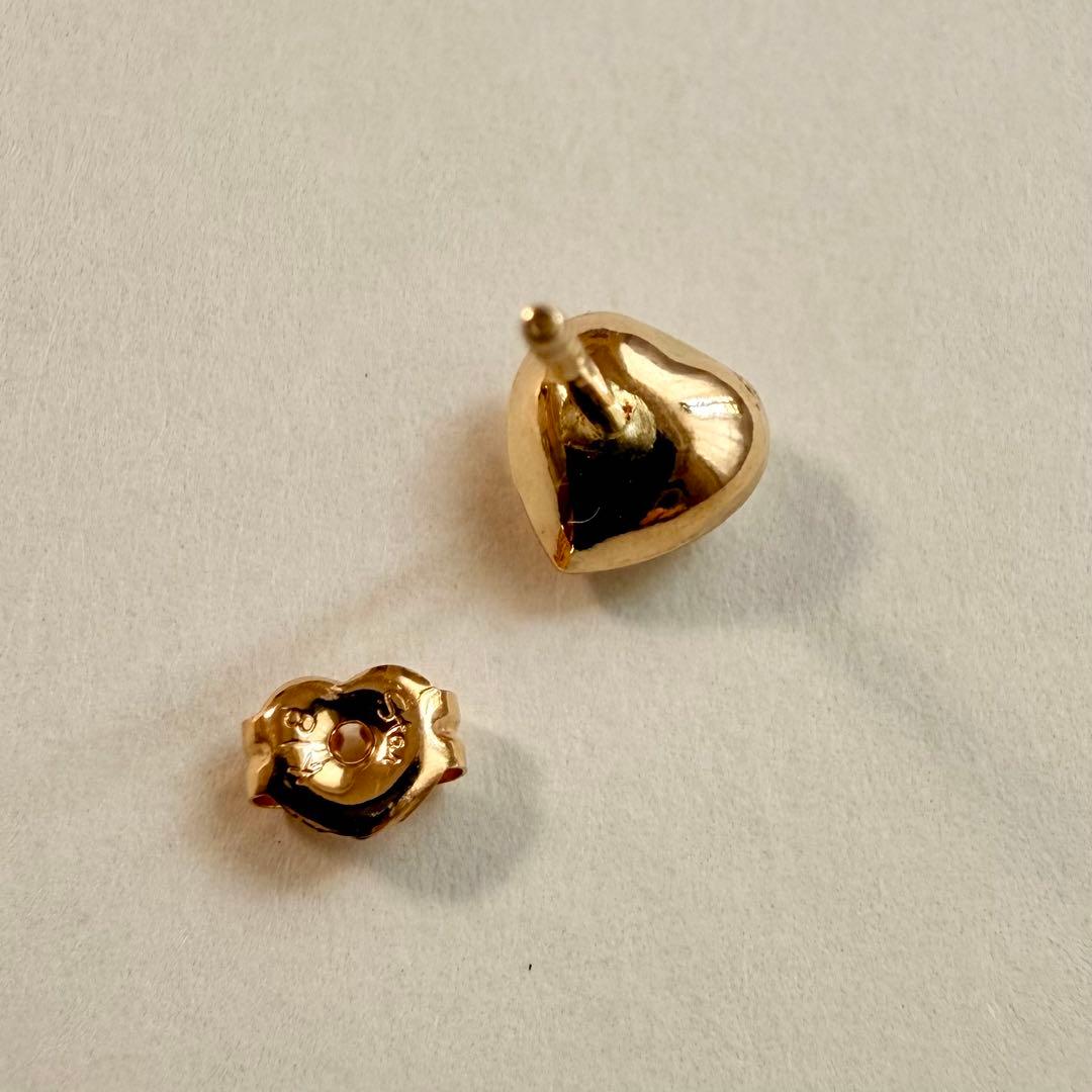 【美品】STAR JEWELRY スタージュエリー K18YG ハート ピアス